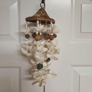 Seashell Hanging Decor with Woven Accent
